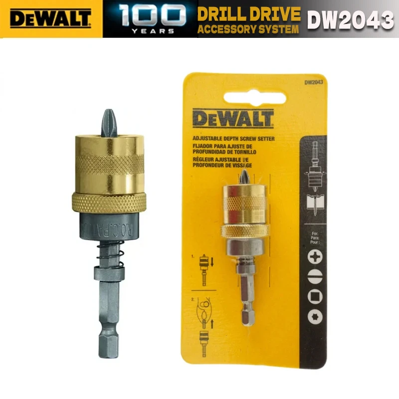 DEWALT DW2043 Electric Drill 1/4in Hex Adjustable Depth Screw Setter Cross screwdriver Setter Power Tool Accessories