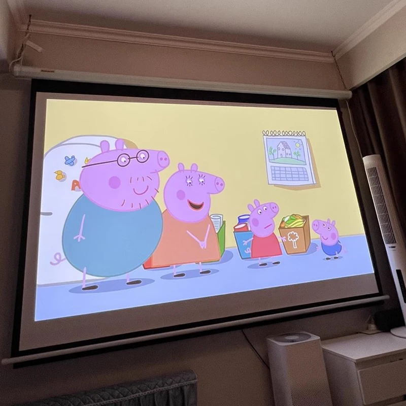 Telas de projetor HD pull down automáticas 120 polegadas 4:3 Tela de projeção 3D retrátil elétrica Controle remoto sem fio