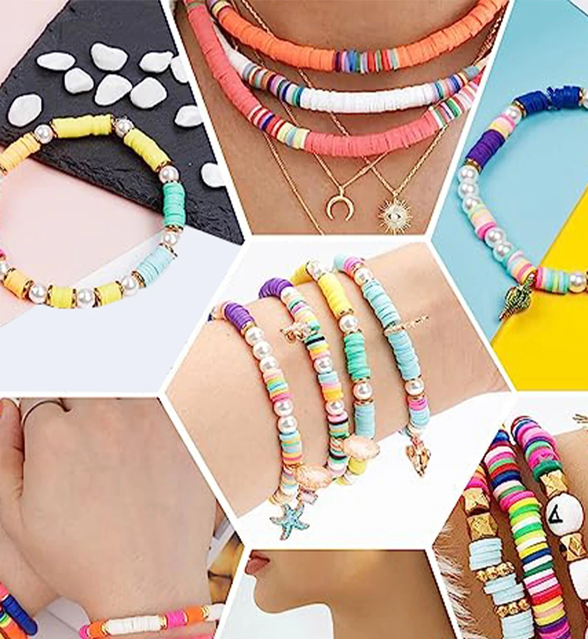 شقة مستديرة بوليمر كلاي الخرز لصنع المجوهرات ، اليدوية هيشي القرص ، فضفاض الخرز فاصل DIY بها بنفسك أساور و القلائد ، 350 قطعة