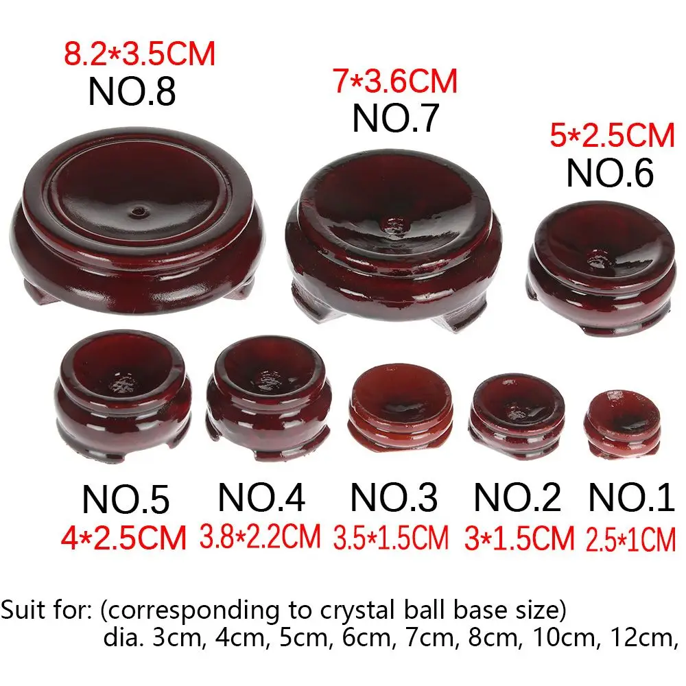 Natural Wood Holder Crystal Ball Base Desktop Ornament Fixed Seat Statue Pedestal Miniature Display Stand Home Decoration