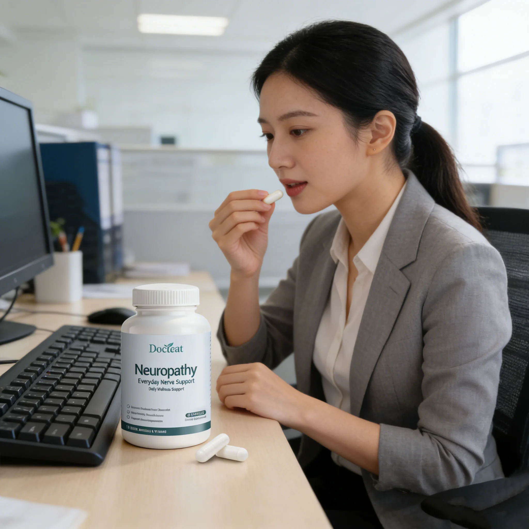 

DOCTEAT Body Health Capsules Regulate Emotions Relieve Work Pressure Enhance Memory Maintain Emotional Stability Brain Capsules