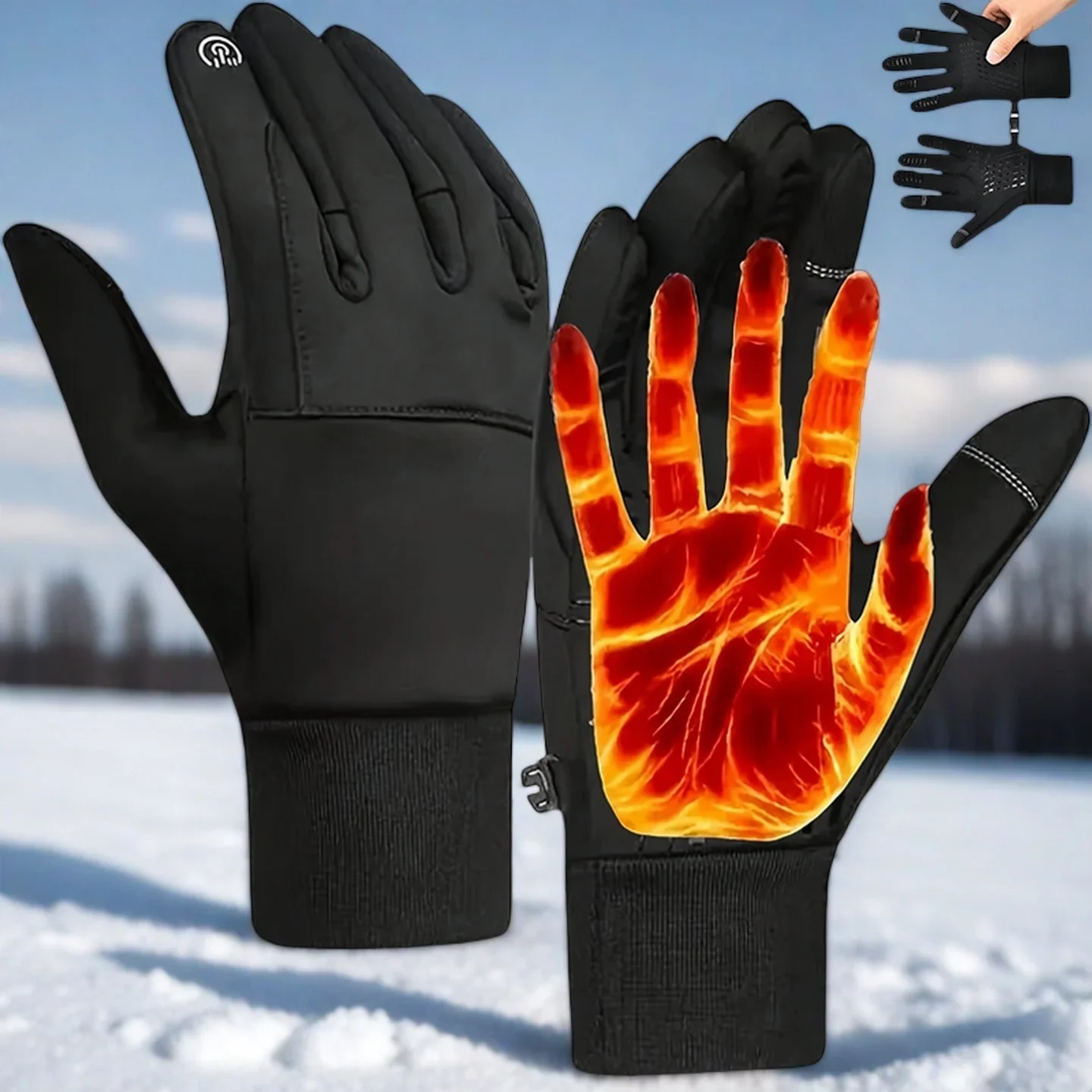 

Winter Gloves for Men Women Anti-Slip Palm Warm Thermal Glove for Running Cycling Motorcycle Hiking Ski Driving Work Good