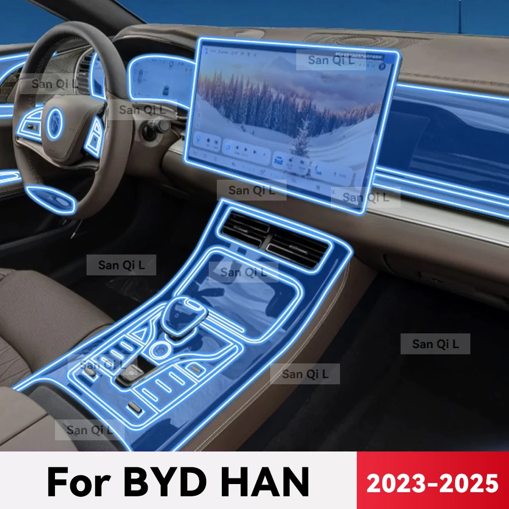 

Transparent TPU For BYD HAN 2023 2024 2025 Car Center Console Media Dashboard Navigation Anti-scratch Protector Interior Film