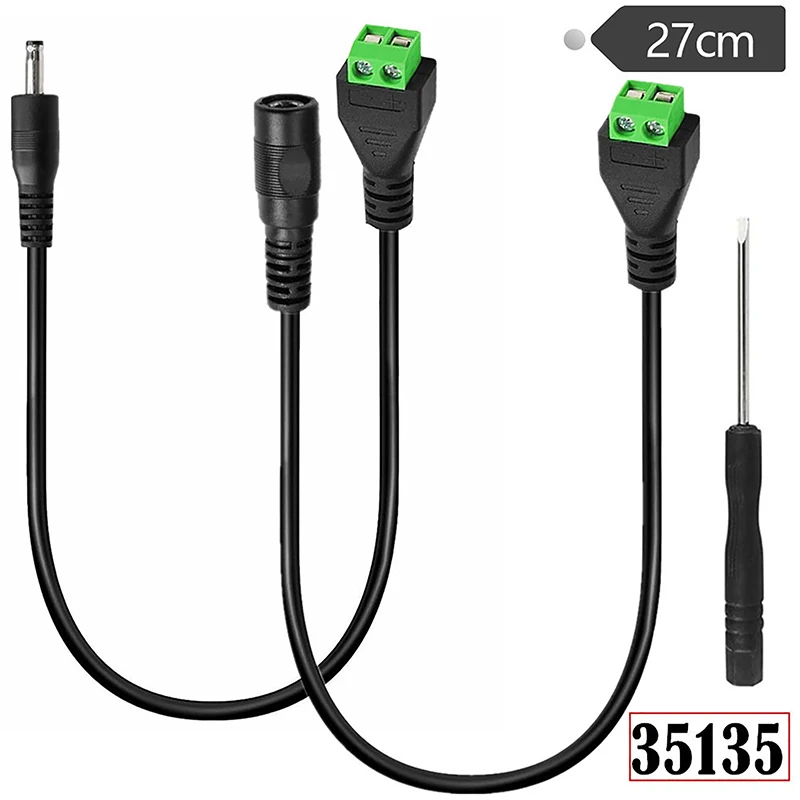 DC Power Cable 5.5*2.1/5.5*2.5mm/3.5*1.35mm Female Male Connector Jack Plug Connection For LED Strip CCTV Security Camera DVR