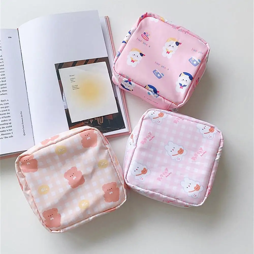 1~4PCS Bear Grapho Wallet Multi-functional Pocket Durable Neat Waterproof Multi-purpose Napkin Bag Lovely Large Capacity