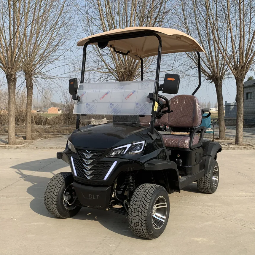 2024 Customized Off-Road 60/72V 2+2-Seater Electric Golf Cart Solar Panel Golf Cart 10-Inch Large Screen Rear Cargo Box Golf Car