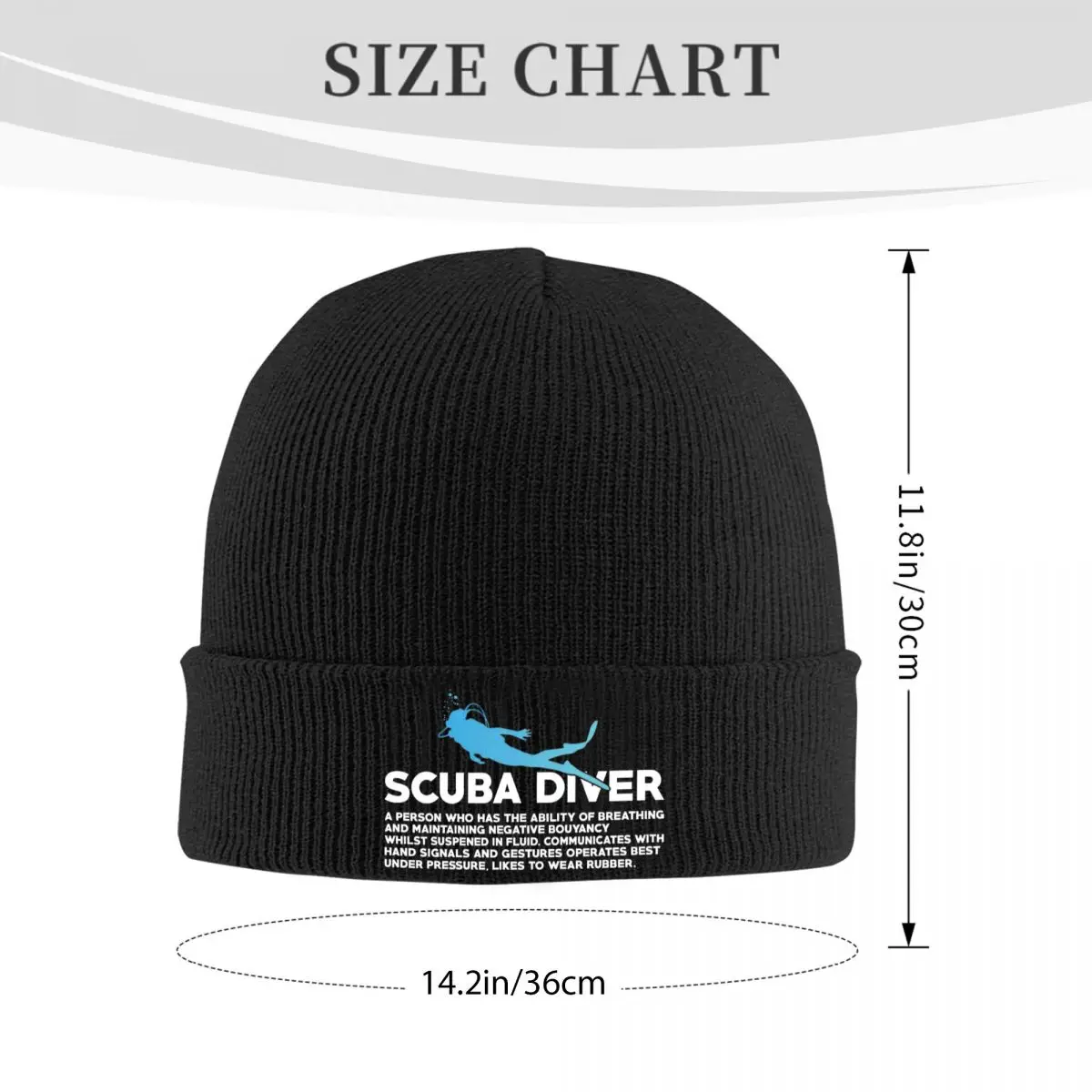 Scuba Diver Definition Funny Scuba Diving Ocean Lovers Hat Autumn Winter Beanie Warm Cap Female Male Acrylic Knitted Caps