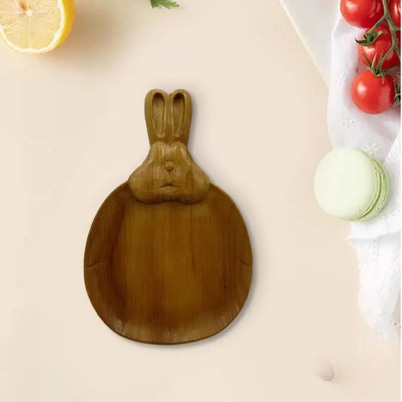 Easter Platter Cute Classic Rabbit Shape Charcuterie Board Double Sided Decorative Tray Wood Serving Platters Table Centerpiece