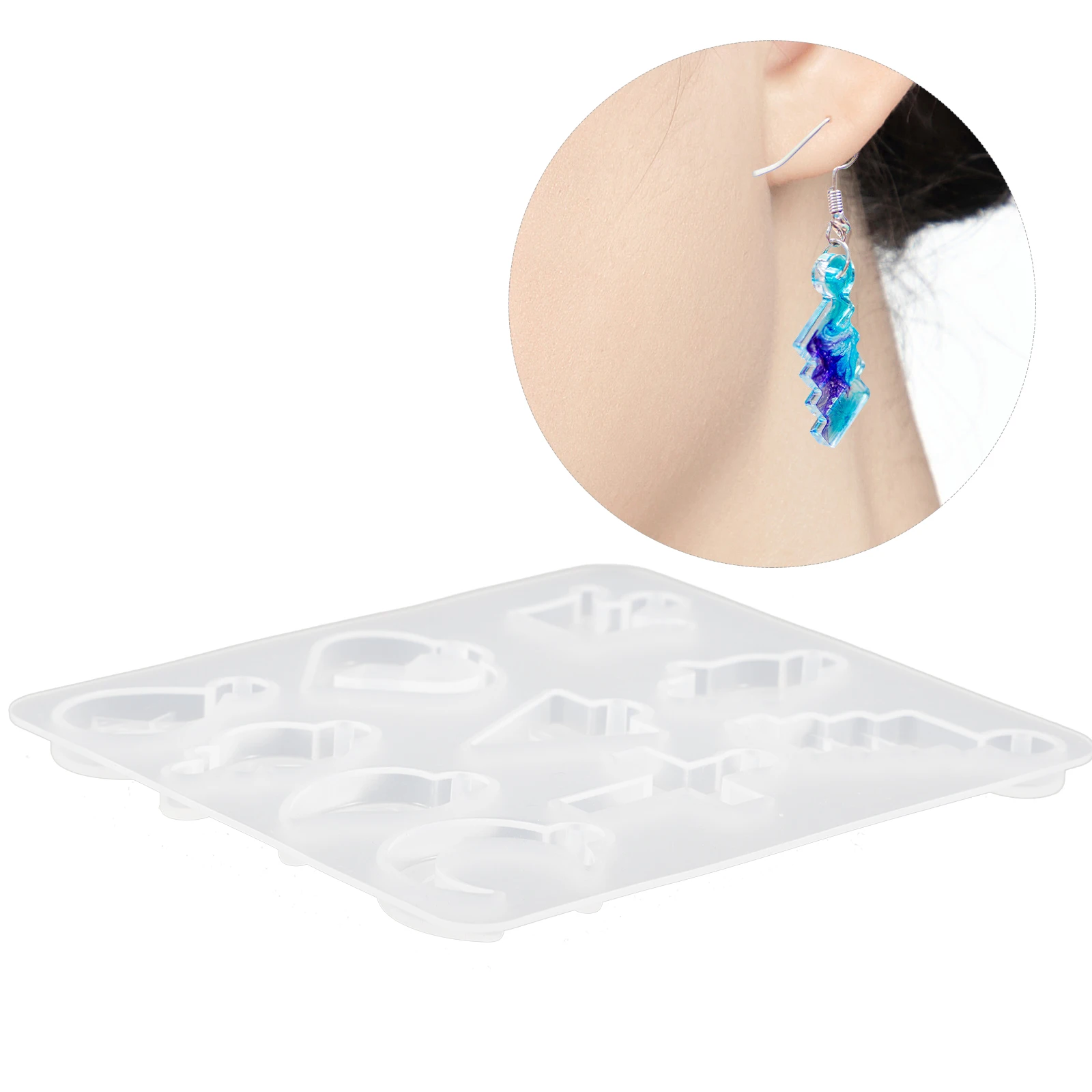 

Crown Pendant Mold Epoxy Resin Flexible Silicone Diy Jewelry Making White Color Reusable Crafts Pendants Accessories