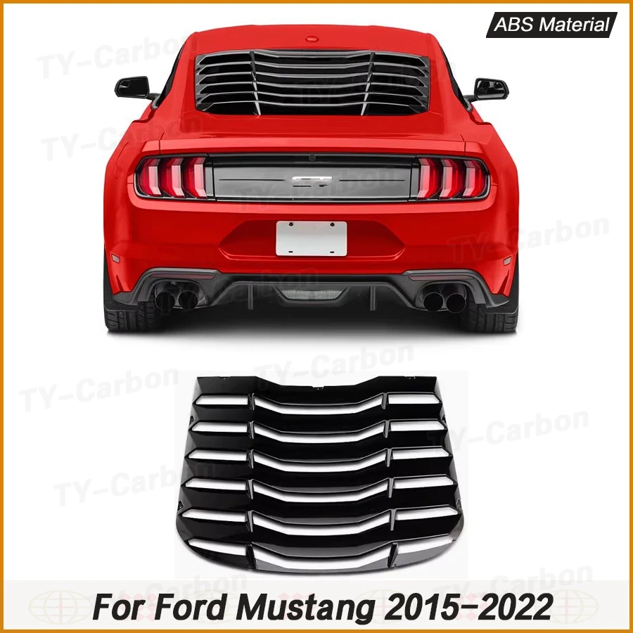 ABS black Rear Window Decorative louver Trim for Ford mustang 2015-2022 Air outlet diffuser Spoiler shutter Grill Covers Frame