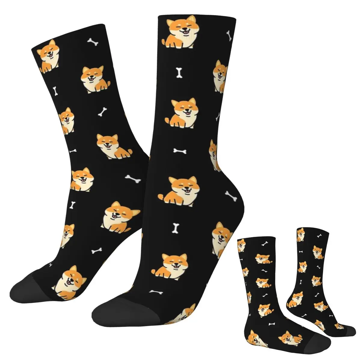 

Shiba Inu Pattern Socks Harajuku Sweat Absorbing Stockings All Season Long Socks Accessories for Man's Woman's Birthday Present