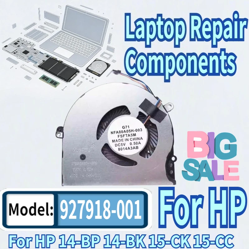 

927918-001 Вентилятор охлаждения с радиатором для HP 14-BP 15-CK 14-BK 15-CC NS75C00-16K11 TPN-Q189 TPN-Q191 TPN-Q201