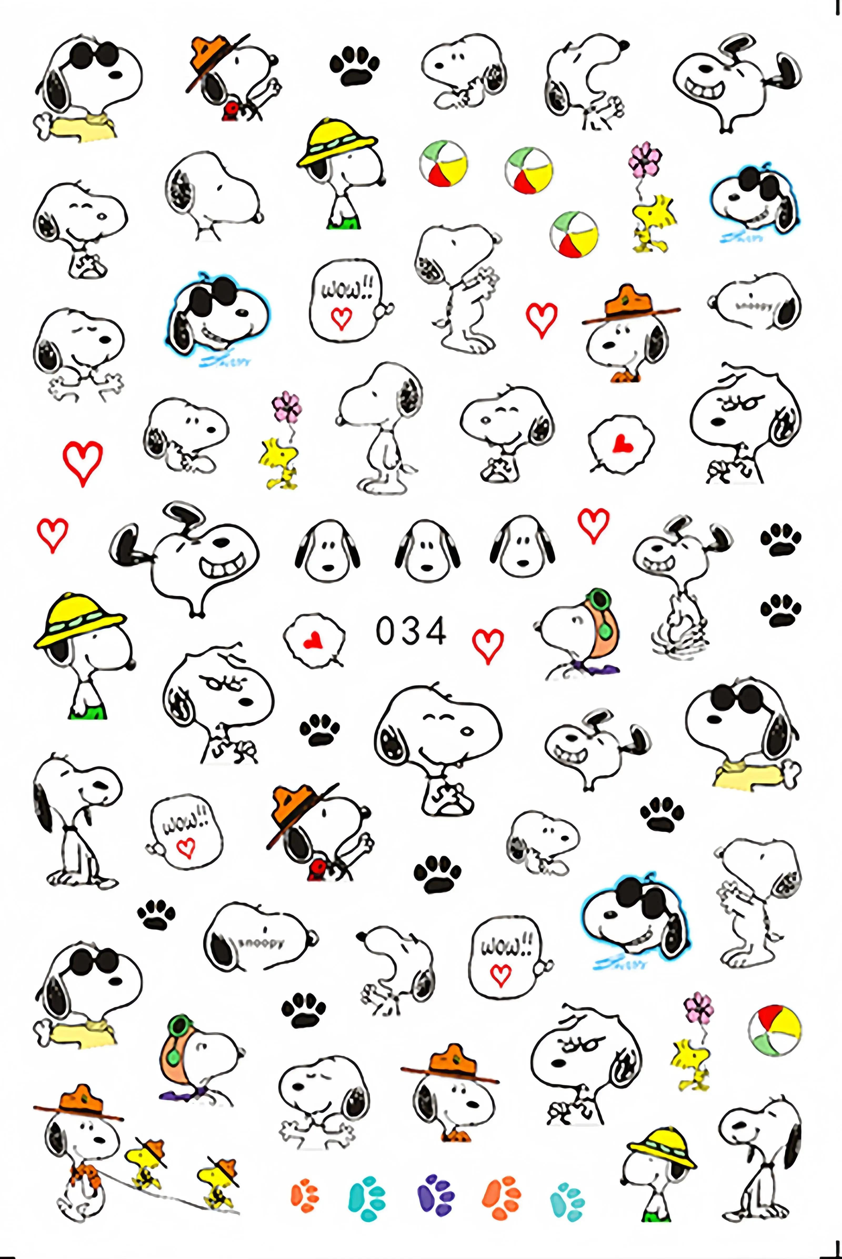 Miniso Cartoon Classic Toys Animation Supplies Cute Snoopy Stickers Animation Character Sticker Pack Car Stickers