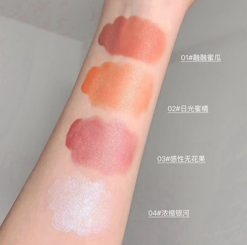 Gege Bear – fard à joues à paillettes, liquide blanchissant, maquillage naturel nu, lèvres et joues, liquide à double usage, Rouge