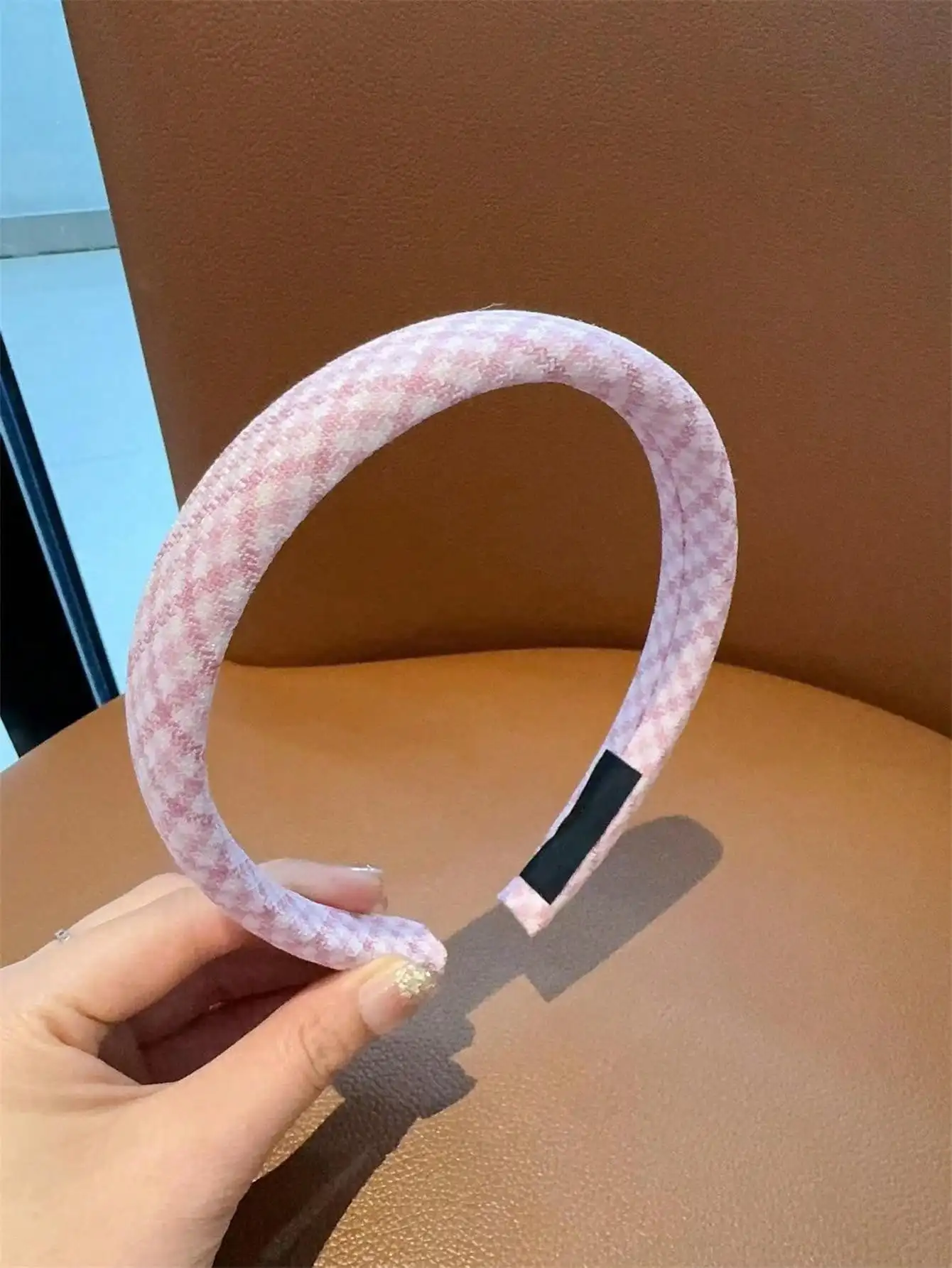 1 Juego de Busan Otoño e Invierno pequeña fragancia Waffle rosa banda para el cabello diadema de moda coreana 2024 nuevos accesorios para el cabello