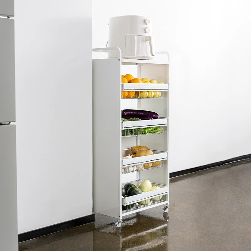 

Белая 3-уровневая кухонная тележка, органайзер на колесиках для хранения овощей, ванной комнаты, салона красоты, дисплея