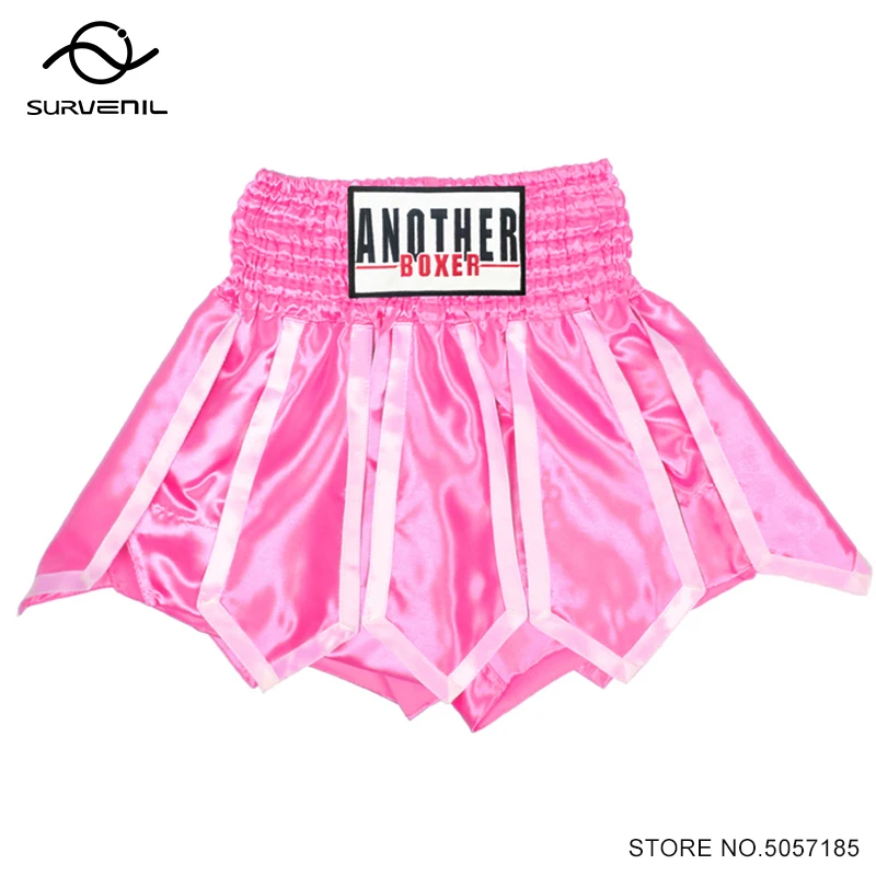 

Muay Thai Shorts Lotus Ribbons Boxing Shorts Women Men Kids Girl Boy Martial Arts Grappling Training Cage Fight Kickboxing Pants