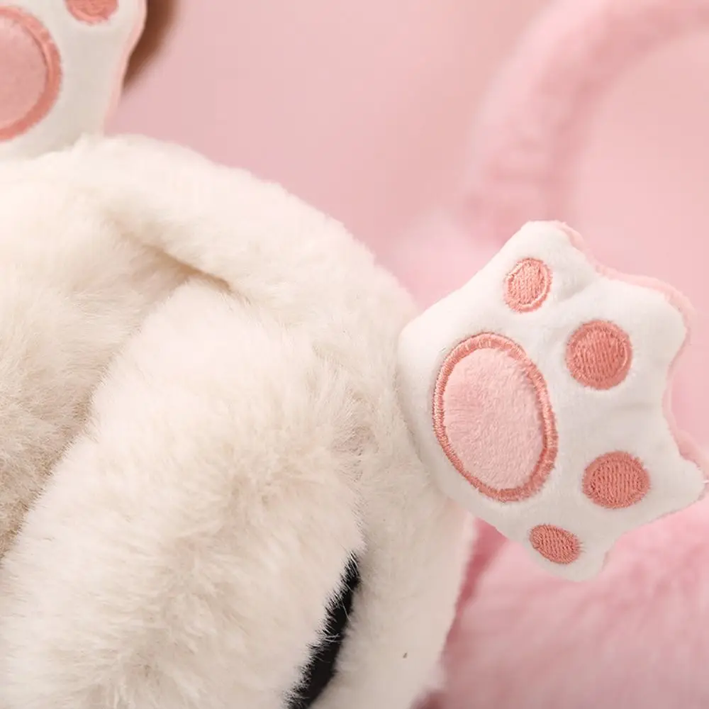 الشتاء الدافئة طوي غطاء للأذنين الباردة حماية الكرتون القط باو لينة إيرفلابس سميكة التجمد للطي الأذن أدفأ #4