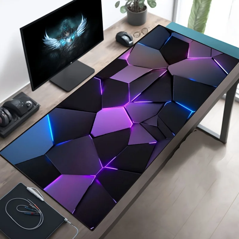 Stylish Geometric Pattern Mouse Pad Oversized Stitched Edge Gamer 900x400Ideal for Gaming Office Multipurpose Office Accessories