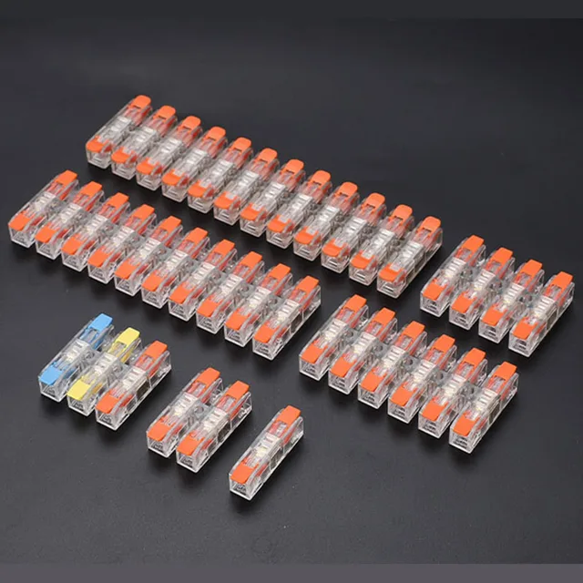 Złączka przewodów szybkozłączna, typ Quick Press, elektryczna, 2-12 pinowa, mocowana na śruby, kompaktowa złączka przewodów, złączka wtykowa, listwa zaciskowa.