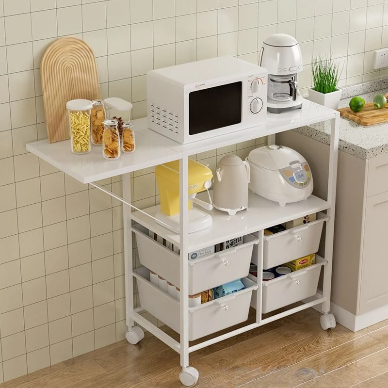 Kitchen Microwave Oven Shelves Small Appliances Lockers Mobile Side Cabinets Meal Preparation Living Room Household