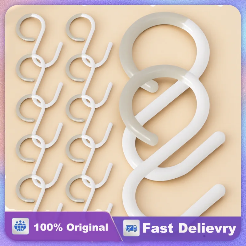 

12pcs Plastic S Storage Hooks Multi-Functional Hanging Organizer For Bathroom Kitchen Closet Home Use Reusable Key