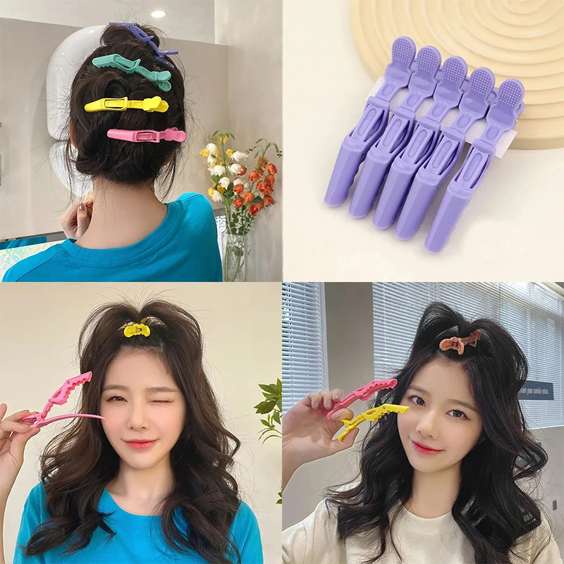 New Multi Color Hair Trimming Traceless Crocodile Clip Women Styling Positioning Zone Hair Clip Hair Gallery Tool Accessories