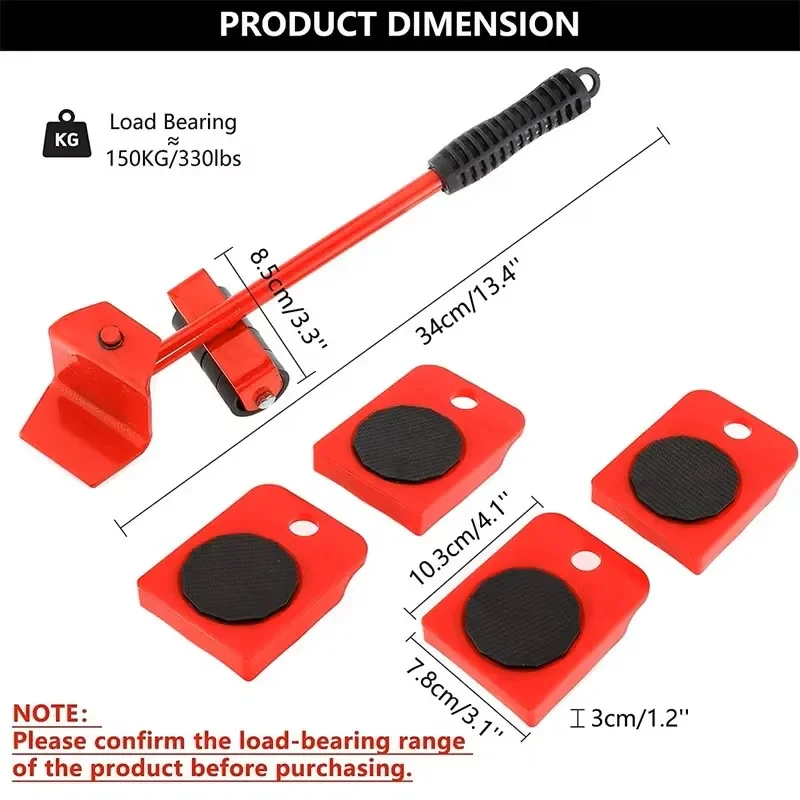 Multipurpose Furniture Mover Heavy Duty Rollers For Effortless Moving & Lifting Transport Tool Mover Roller Wheel