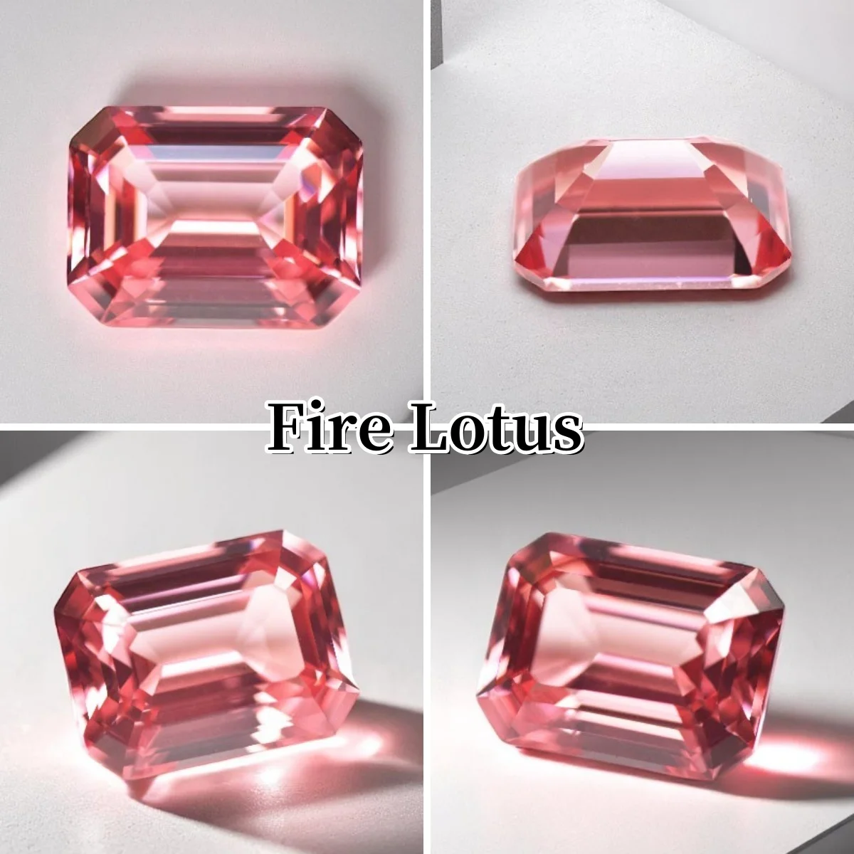 Lab Grown Padparadscha Emerald Cut Fire Lotus Color High Quality Loose Gemstone For Jewelry Making With AGL Certificate