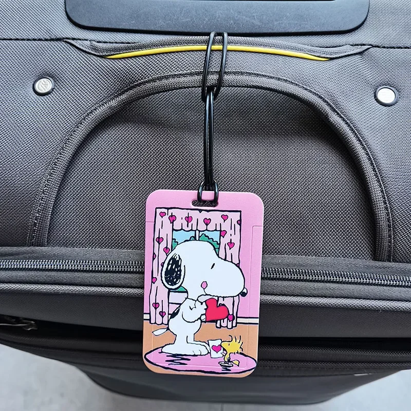 Snoopy Luggage Tags Cartoon Portable Luggage Tag Suitcase Identifier Label BoardingTag Name ID Address Holder Travel Accessorie