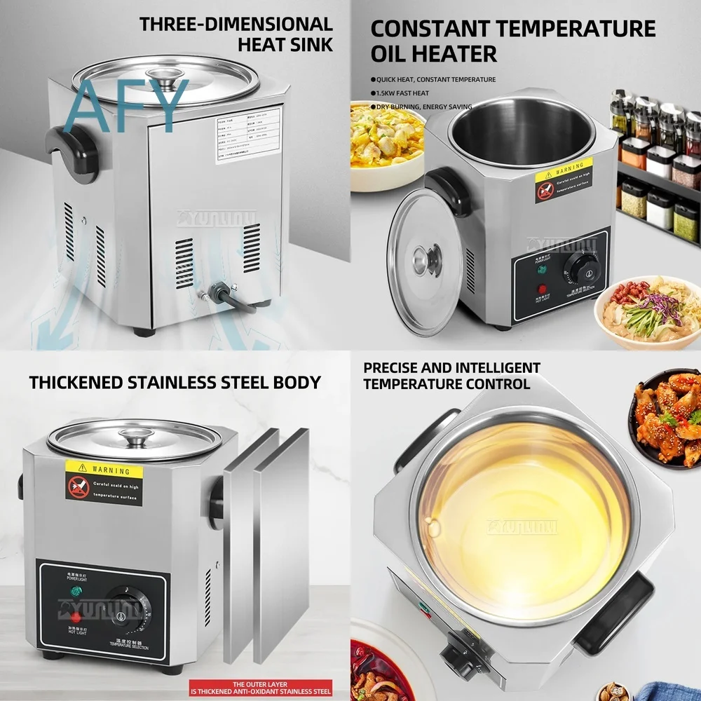 2L Single Cylinder Hot Oil Fryer for Commercial Fried Egg Machine with Temperature Control Industrial Food Fryer Kitchen