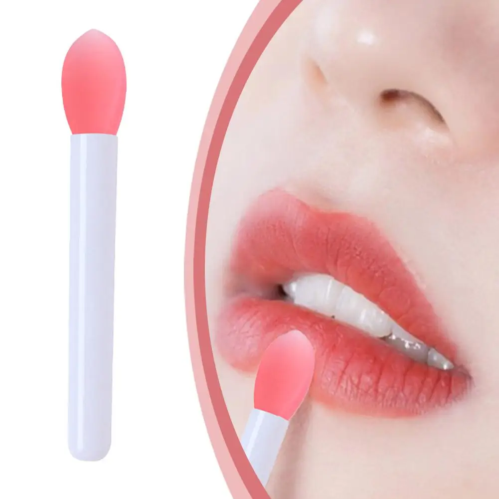 Pennello per labbra rosso (pennello per labbra in silicone Pennello per trucco per rossetto Pennello per trucco per occhi Strumenti per rossetto Ombra J0F2