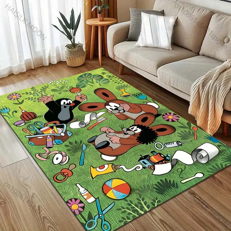 سجادة كرتونية مطبوعة على شكل خلد صغير لغرفة المعيشة وغرفة النوم وأريكة ممسحة ديكور أريكة منطقة الطاولة سجادة أرضية غير قابلة للانزلاق للهدايا #5