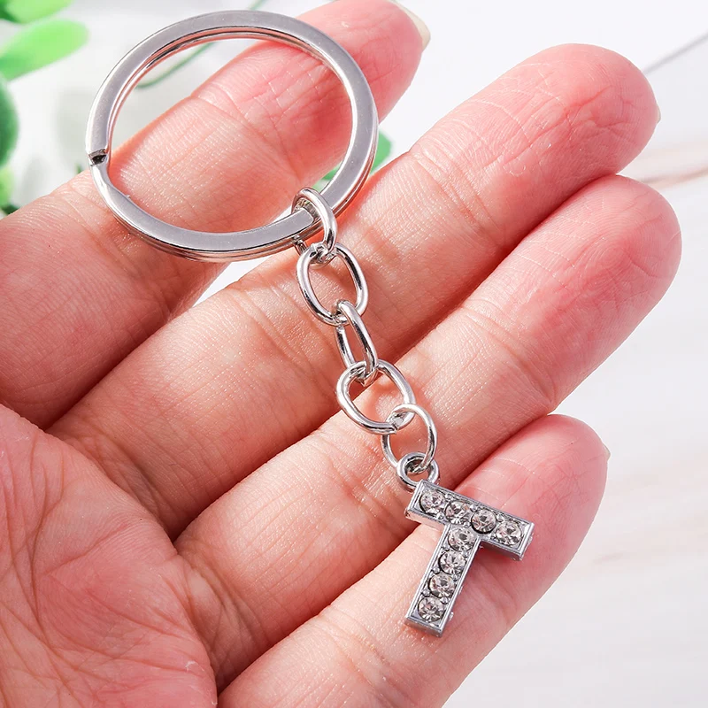 Niedliche Kristall-Schlüsselanhänger mit 26 Buchstaben A-Z als Auto-Schlüsselanhänger, Souvenir-Geschenke für Frauen und Männer, Handtaschenanhänger, Schlüsselringe, DIY-Zubehör – Detail 2