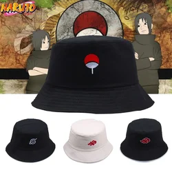 Naroto Bucket Hats Akatsuki Red Cloud Anime Peripheral Cosplay Harajuku Hat Cap Women Men Shade Sunscreen Student Childrens Gift