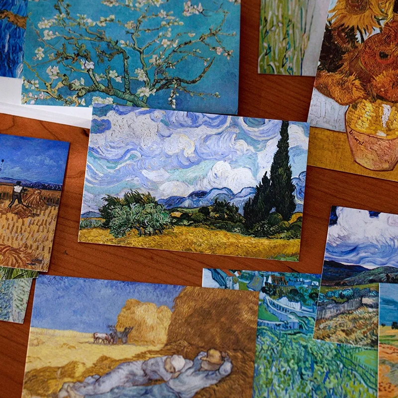 30 Van Gogh Oil Painting Postcards, High-End Vintage Artistic Wall Decoration Cards, Ins Birthday Gift