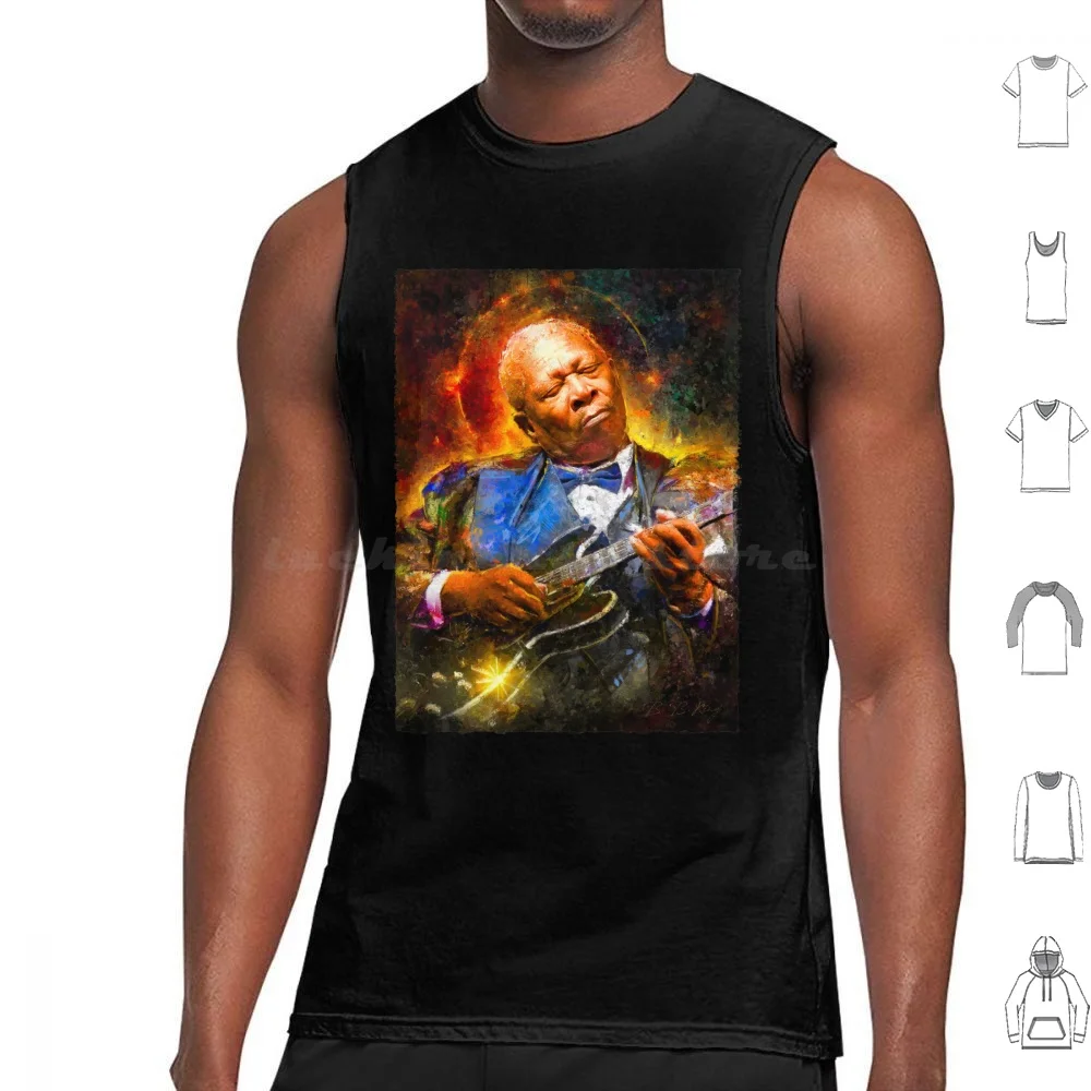 Bb King Camisetas sin mangas Chaleco sin mangas Bb King Blues Guitarra Bb King Art