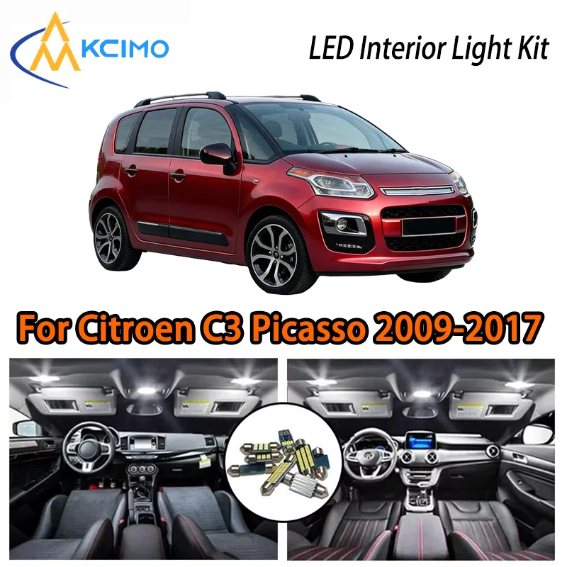 

KCIMO For Citroen C3 Picasso 2009-2017 Premium LED Interior Kit - 2 Colors , Quick Installation, Long-Lasting