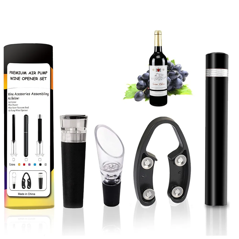 Gifts Bar Accessories Wine Bottle Opener Set ABS Aluminum Alloy Air Pressure Wine Opener Kitchen Gadgets Air Pump Cork Remover
