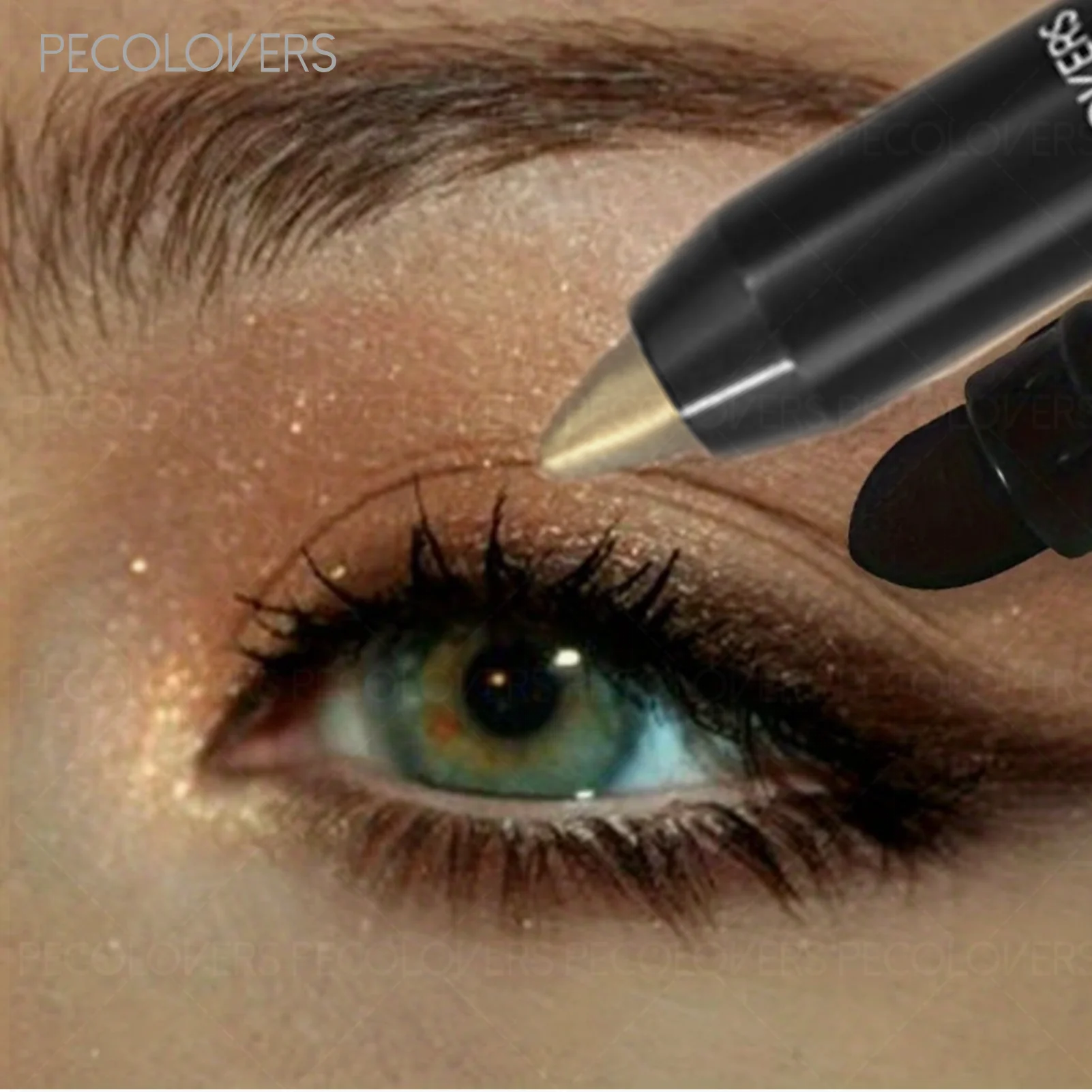 Barra de sombra de ojos brillante de doble punta, lápiz de sombra de ojos de varios colores, aspecto de maquillaje llamativo, rotulador resaltador con pincel, regalos