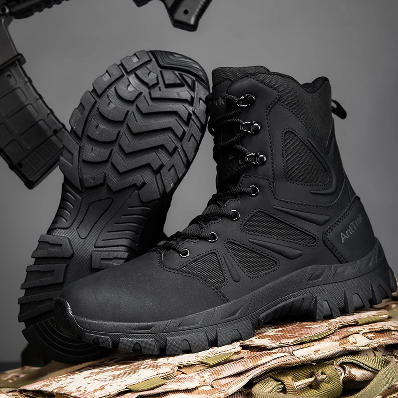 New Men Winter Tactical Boots Combat Ankle Anti-Slip Work Safety Shoes Special Force Army Boots Male Waterproof Motorcycle Shoe