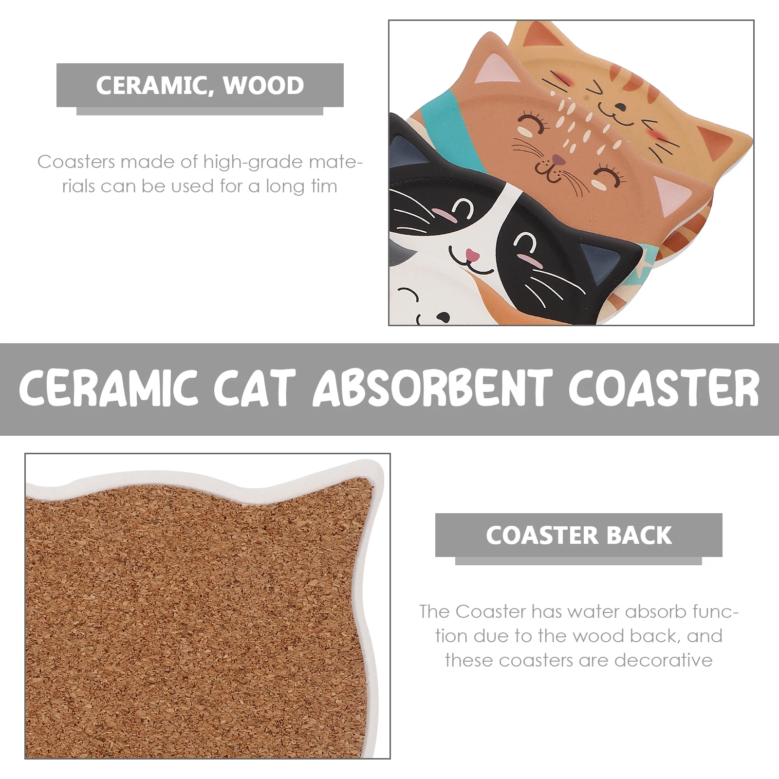 

6pcs Coasters Absorbent Ceramic Mats Coasters For Coffee Table for Coffee Table Desk Kitchen Drink Bowls Easy Clean Gift Idea