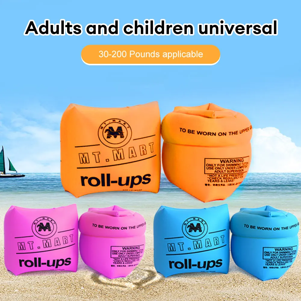 1 Pair Swimming Arm Rings Inflatable Floating Circle Sleeves for Adult Child Swimming Training Pool Buoy Safety Float Armbands