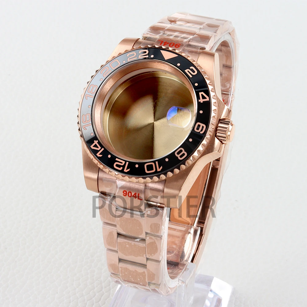 NH35 Watch Case 40mm Sapphire Glass Jubilee/Oyster Strap Stainless Steel for SUB GMT Yacht-Matser NH34 NH35 NH36 NH38 Movement