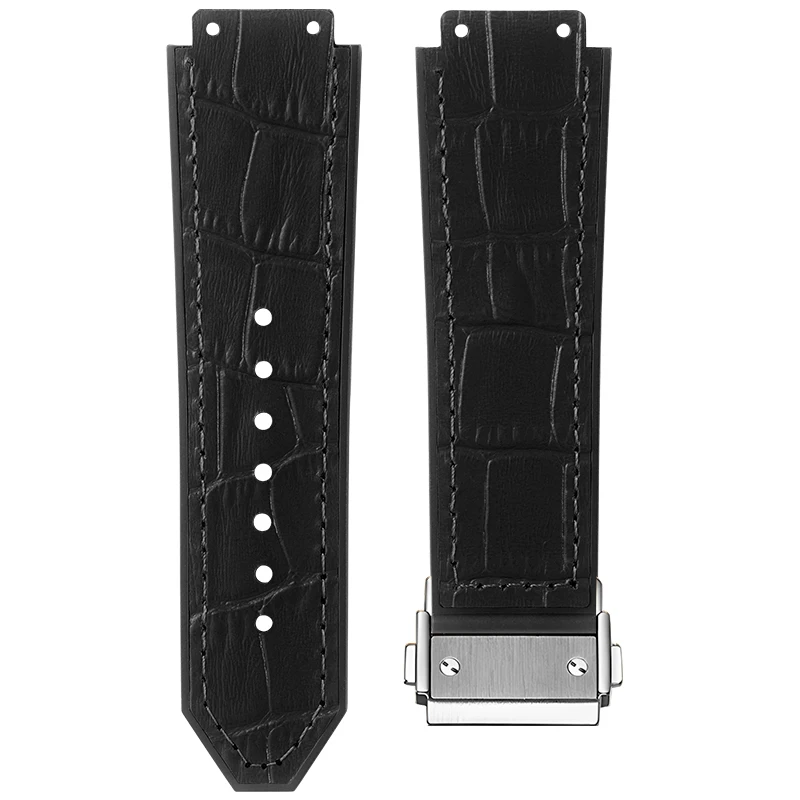 

Cowhide Watch For HUBLOT Hengbao Yubo Classic Fusion Big Bang Silicone Genuine Leather Chain Men's wrist 26-19mm