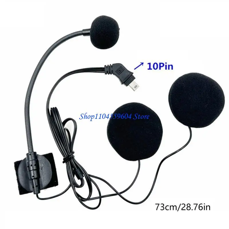 Microfono 12qm Micrófono Half-Helmets Intercom Solución a prueba viento Micrófono Escuchar