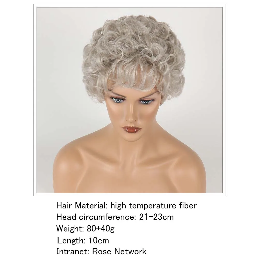 Synthetic Ombre Creamy White Wig Short Bob Natural Wave Wigs For Women Pixie Cut Hair Heat Wig With Bangs Cosplay Party