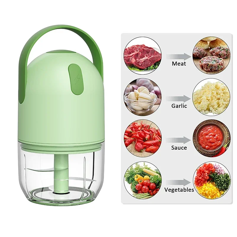 Wireless Electric Usb Rechargeable Electric Food Garlic Processor Mixer Baby Mini Food Chopper Blender