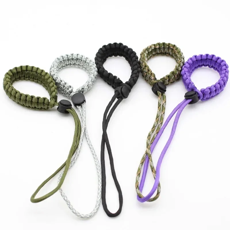 Outdoor Survival Bracelet Paracord Braided Camera Wrist Strap Universal Wrist Mounted Cord Pendant for Hiking Camping