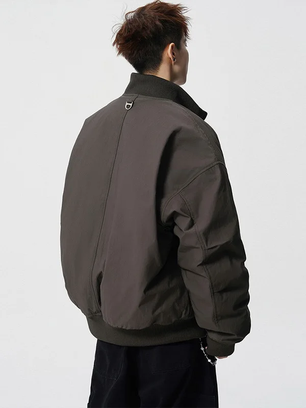 

Модная утепленная зимняя мужская пуховая куртка с воротником-стойкой, свободного кроя, теплая, молодежная, функциональная, на молнии